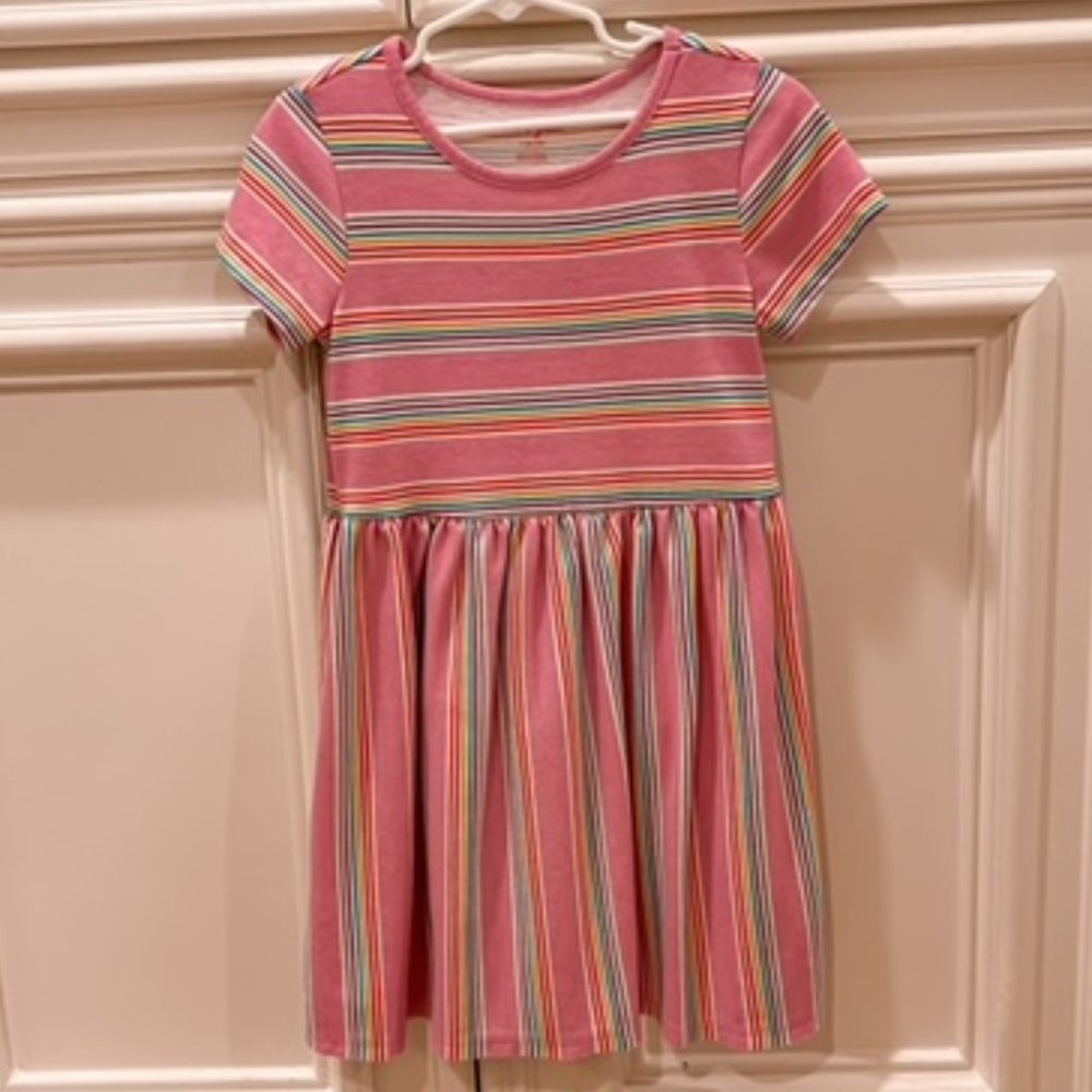 Cat & Jack pink striped dress, size 6/6X